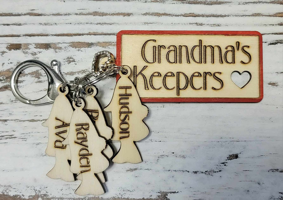 Grandma's Keepers Personalized Keychain