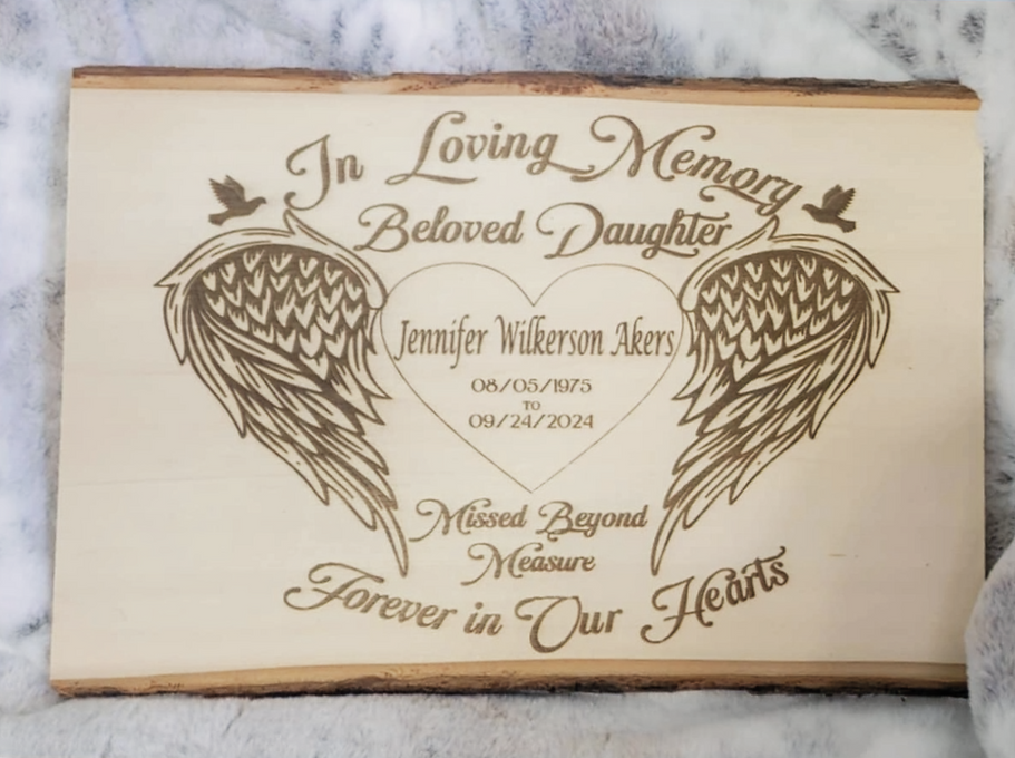 In Loving Memory Personalized Basswood Plank