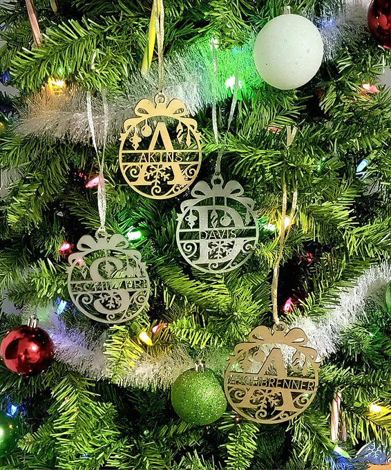 Monogrammed Christmas Tree Ornament