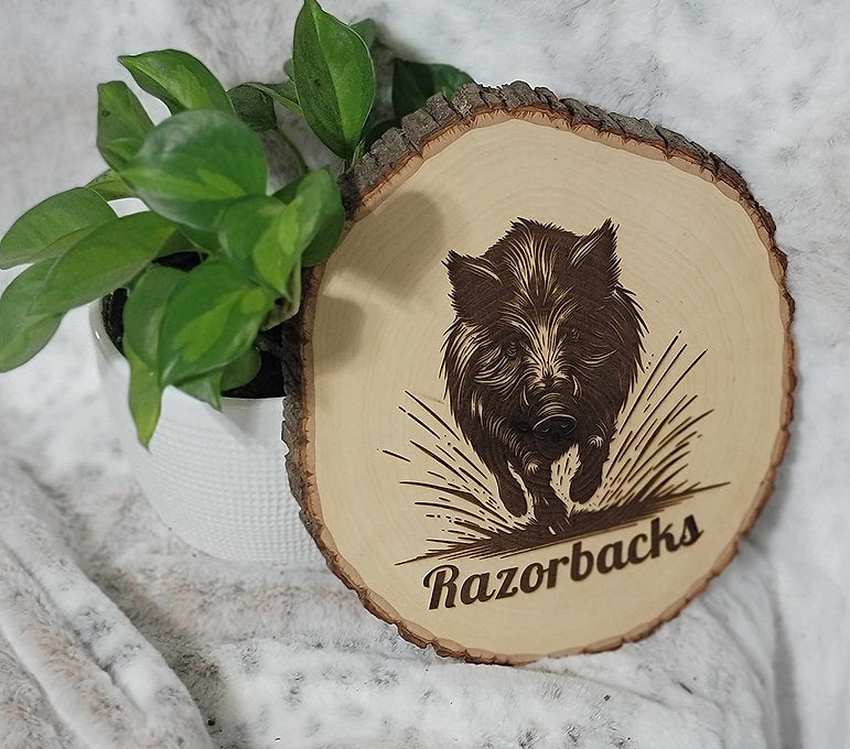 Razorbacks Basswood Round Home Decor