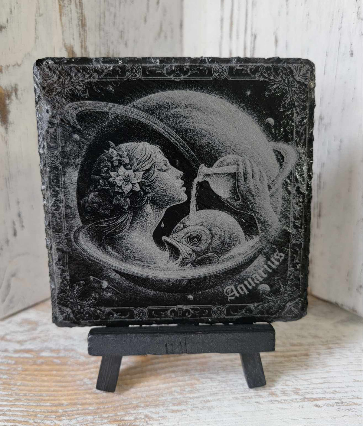 Aquarius Astrological Sign Slate Coaster