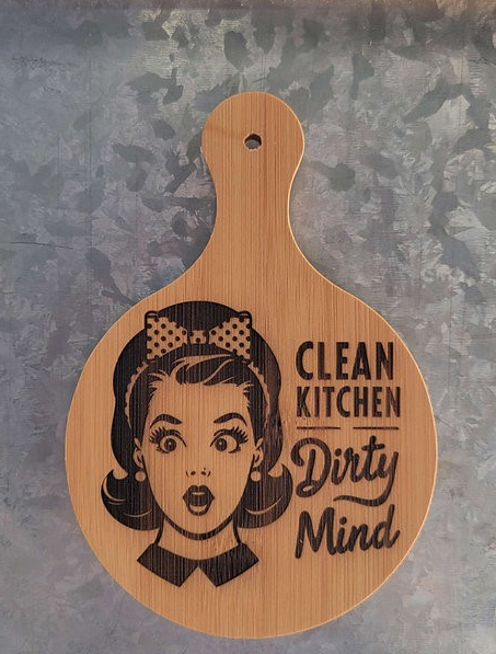Clean Kitchen Dirty Mind Mini Cutting Board Magnet Large