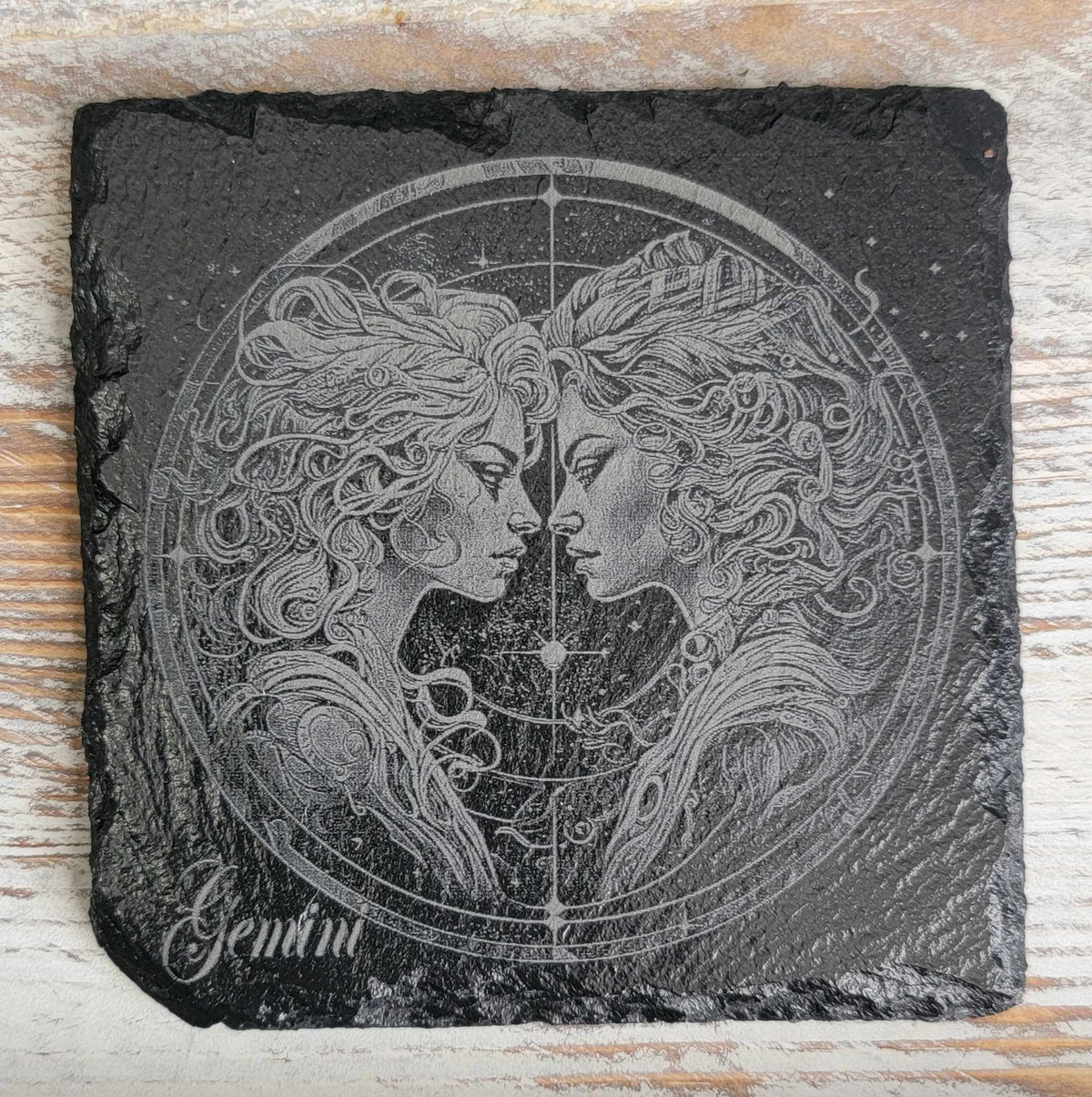 Gemini Black Slate Coaster