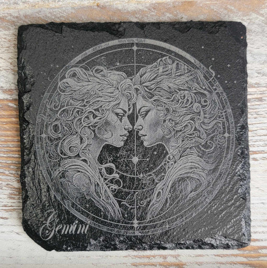 Gemini Black Slate Coaster
