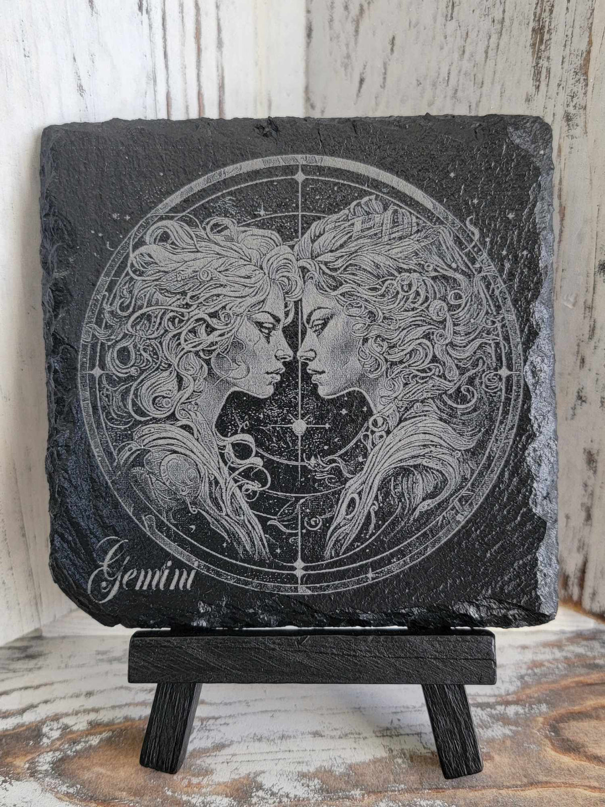 Gemini Black Slate Coaster
