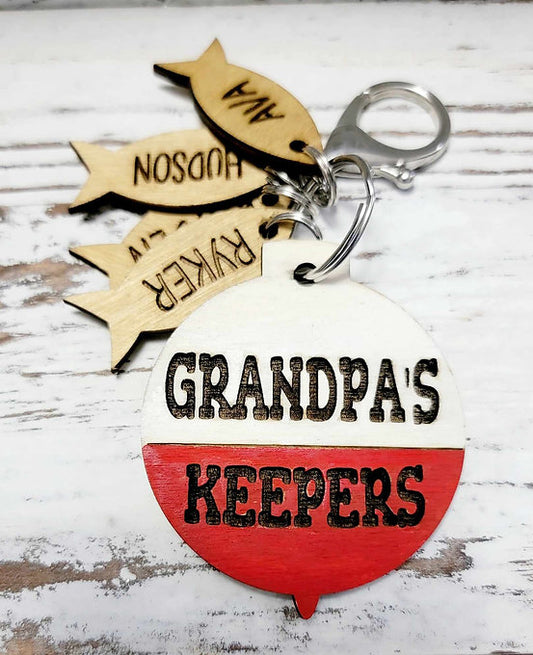 Grandpa's Keepers Personalized Keychain