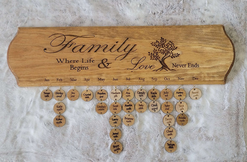 Forever Growing Personalized Family Calendar