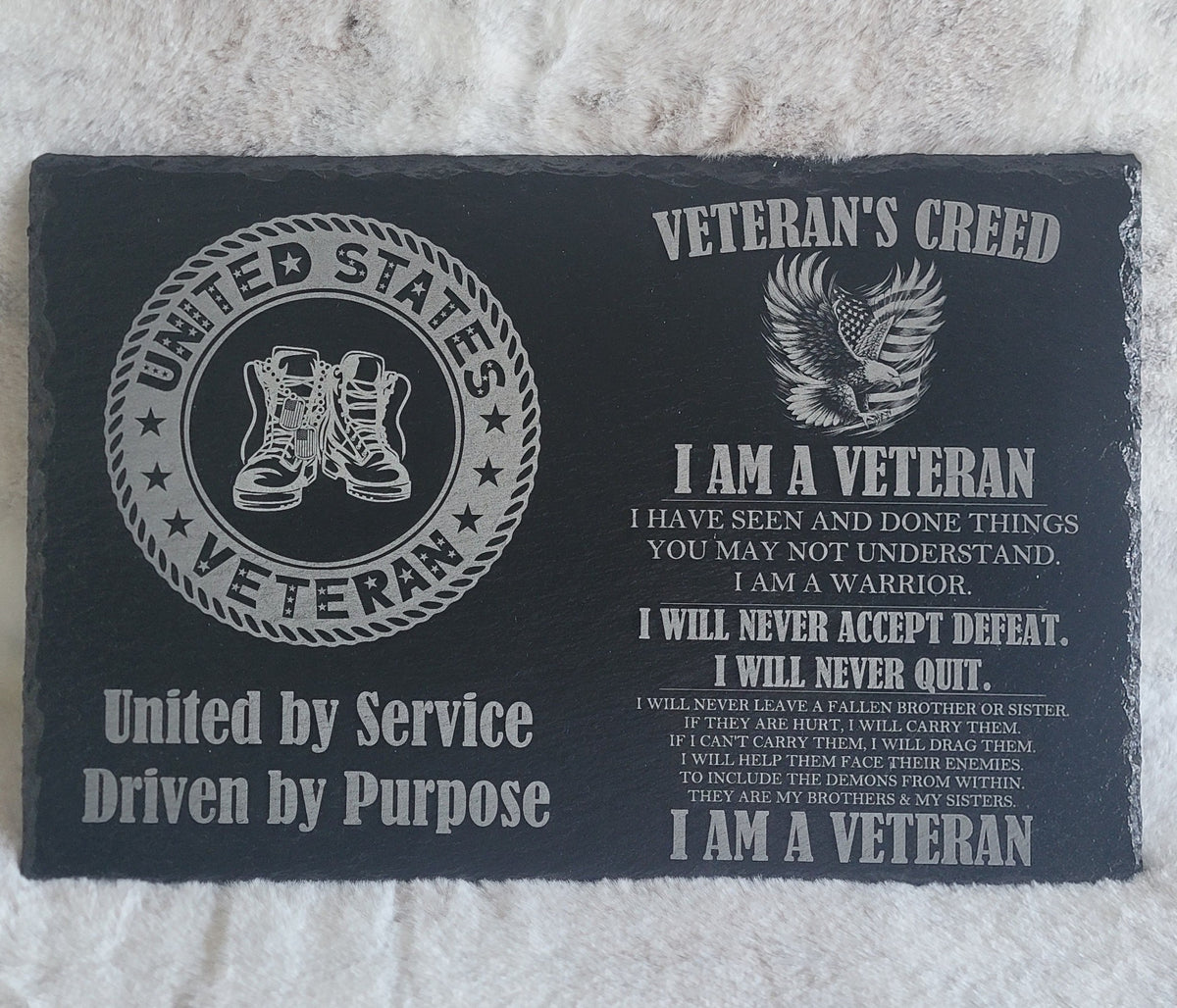 Veterans Creed Black Slate
