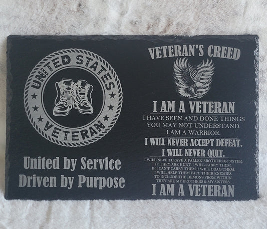 Veterans Creed Black Slate