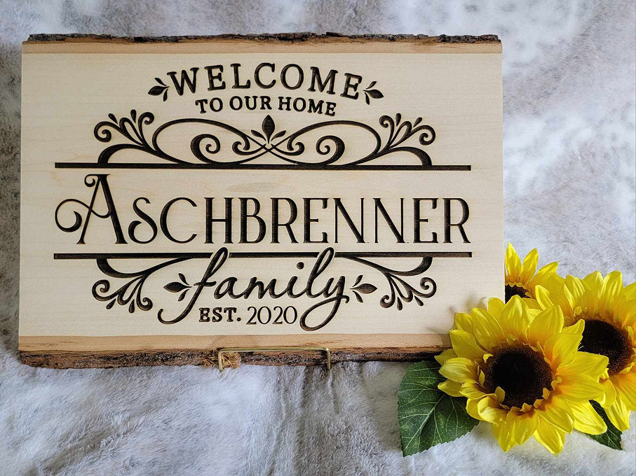 Welcome To Our Home Personalized Basswood Plank