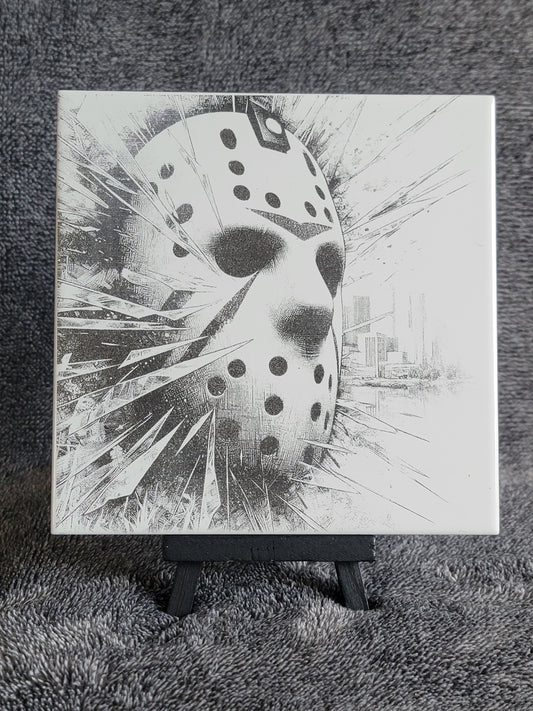 Infamous Holloween Masked Man Ceramic Tile Decor