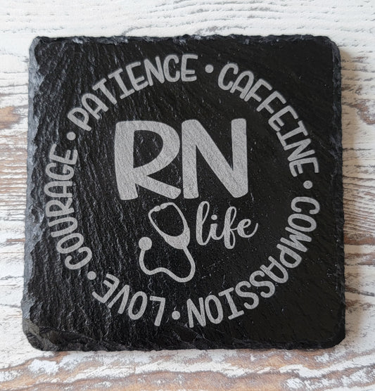 RN Life Black Slate Coaster
