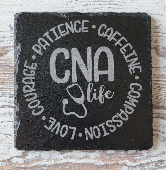 CNA Life Black Slate Coaster