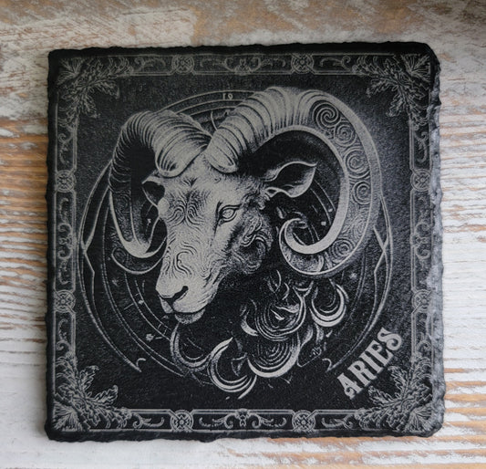 Aries Astrological Sign Slate Coaster